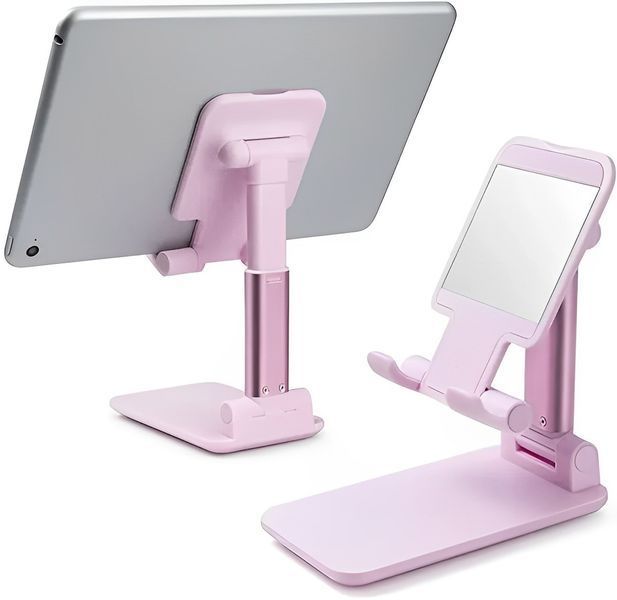 Настільна підставка тримач для телефона планшета Folding desktop phone stand Рожева 1754656133 фото