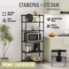 Універсальна підлогова етажерка-стелаж із колесами 5-ярусна 120&times;50&times;26 см, металева, чорна 2800477415 фото 1