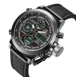 Армійський чоловічий годинник AMST 3003 Black (протиударний з підсвіткою) 2349214789 фото