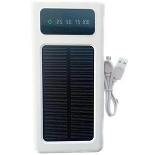УМБ Power Bank Solar 50000mAh повербанк 4 в 1 із сонячною панеллю, екраном, ліхтариком White 2024142280 фото