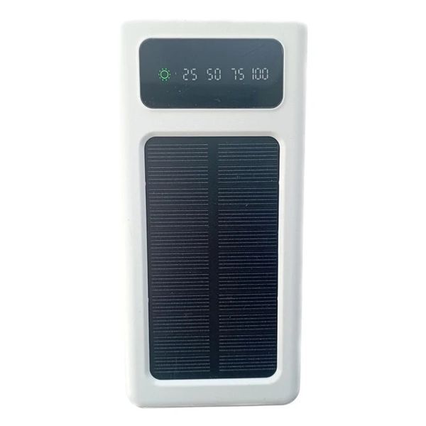 УМБ Power Bank Solar 50000mAh повербанк 4 в 1 із сонячною панеллю, екраном, ліхтариком White 2024142280 фото