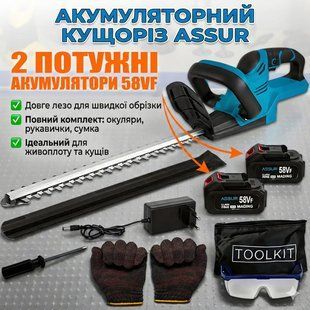 Акумуляторний кущоріз 21V з лезом 52 см ASSUR ASR729 у коробці 2914571101 фото