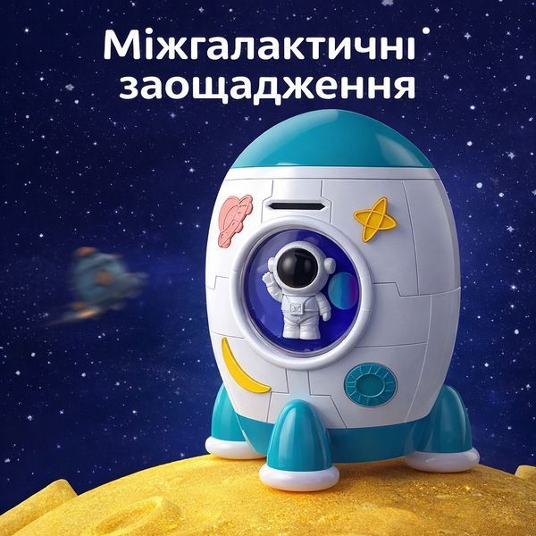 Сейф-копилка Ракета зі звуковими та світловими ефектами 852A Музична скарбничка з унікальним дизайном 2885750024 фото