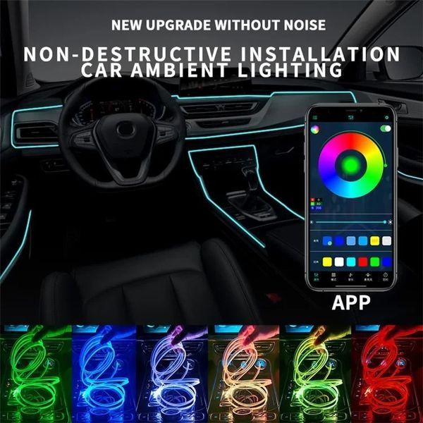 Підсвітка салону Ambient light Rgb, світлодіодна стрічка торпеди USB Bluetooth багатобарвна 2341840028 фото