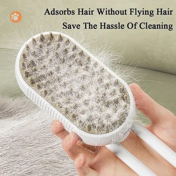 Щітка-масажер-спрей парова Pet Spray Massage Brush 3в1 для вичісування собак і кішок Біла 2334763761 фото