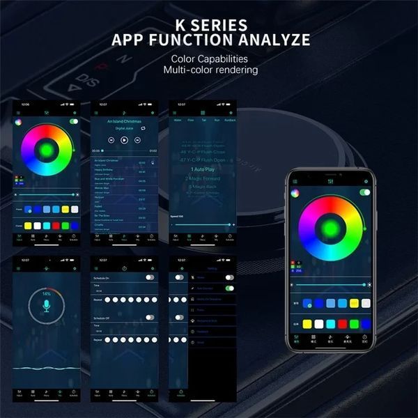 Підсвітка салону Ambient light Rgb, світлодіодна стрічка торпеди USB Bluetooth багатобарвна 2341840028 фото