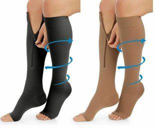 Компресійні гольфи для фіксації щиколоток Zip Sox S/m черный и бежевый 1949483423 фото