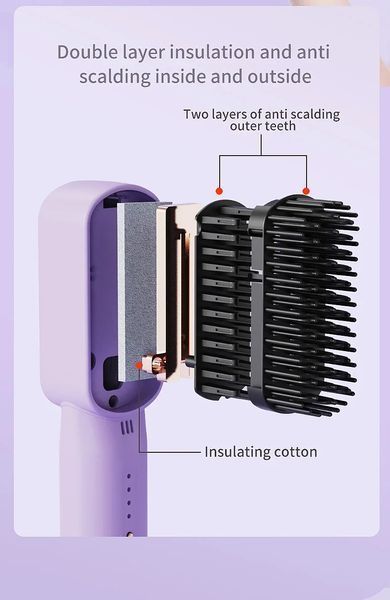 Бездротовий випрямляч для волосся Yopin Mini Hair Artererers 2600MH Бездротовий акумуляторний гребінець 2334788370 фото