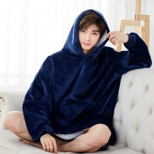 Толстовка плед із капюшоном Huggle Hoodie Синій 1670121214 фото