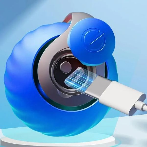 Інтерактивний м'ячик для кота з підсвіткою, від USB, 5,5 см, Синій/ Розумний м'ячик для котів/Смарт іграшка для кішок 3059860145 фото