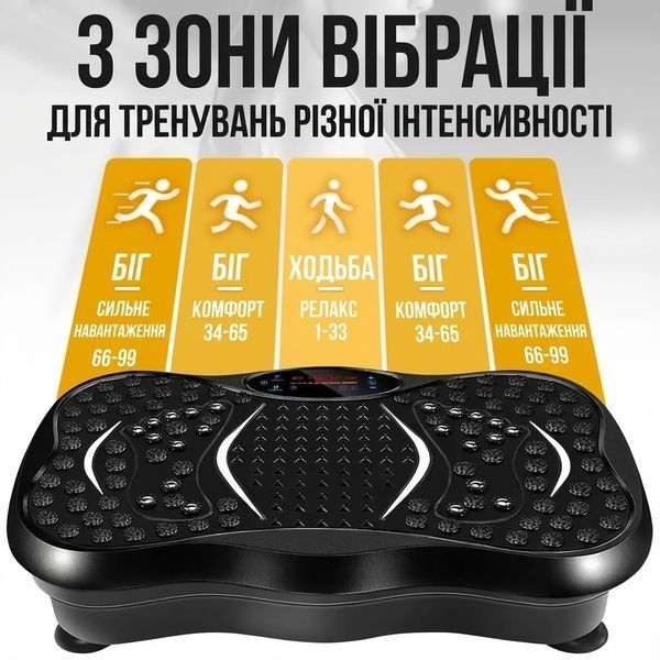Віброплатформа для фітнесу з еспандерами, 99 режимів, до 180 кг, пульт ДК, для схуднення та масажу 2851806074 фото
