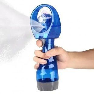 Вентилятор ручний Water Spray Fan зі зволожувачем  Портативний ручний мінівентилятор BLUE 2228951574 фото