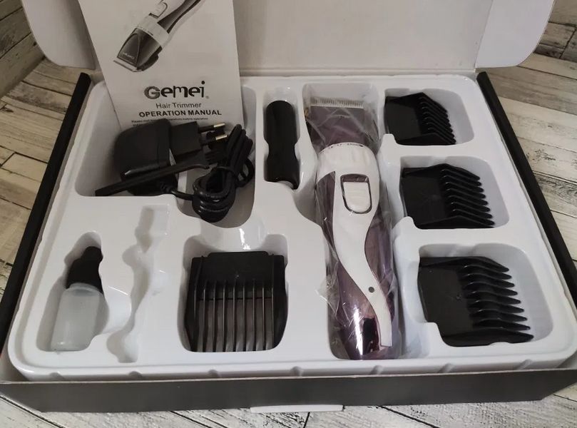 Машинка для стриження GEMEI GM-6062 акумуляторна з керамічними ножами, Тример для стриження волосся GB 1563349020 фото