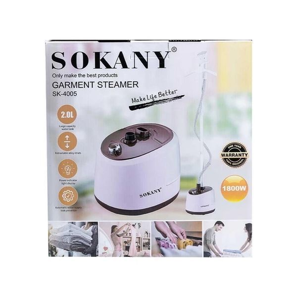 Підлоговий відпарювач для одягу SOKANY SK-4005 на 2 л, 1800 Вт, Білий 2342257185 фото