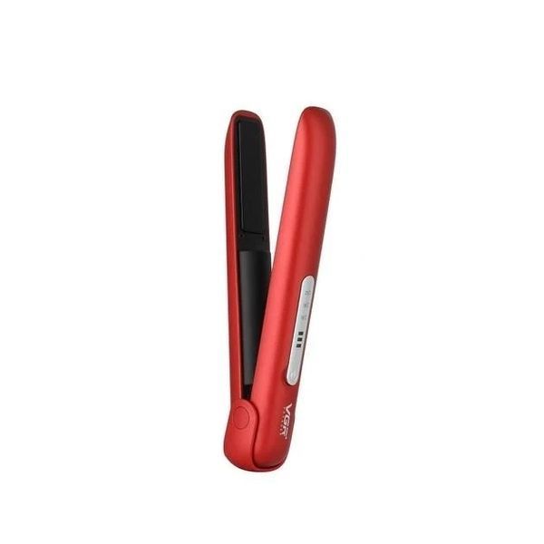 Випрямляч для волосся Hair Straightener VGR V-585 бездротовий, з 3 рівнями нагрівання, Червоний Срібло 2070843864 фото