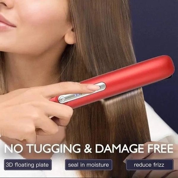 Випрямляч для волосся Hair Straightener VGR V-585 бездротовий, з 3 рівнями нагрівання, Червоний Срібло 2070843864 фото