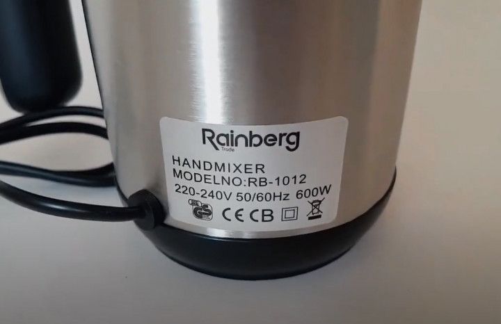 Міксер ручний 5 швидкостей 600 Вт Rainberg RB-1012 1419539846 фото