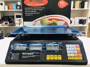 Торгові ваги електронні 50 кг 4V Wimpex sa90331 Чорний Найкраща ціна! 1133280783 фото