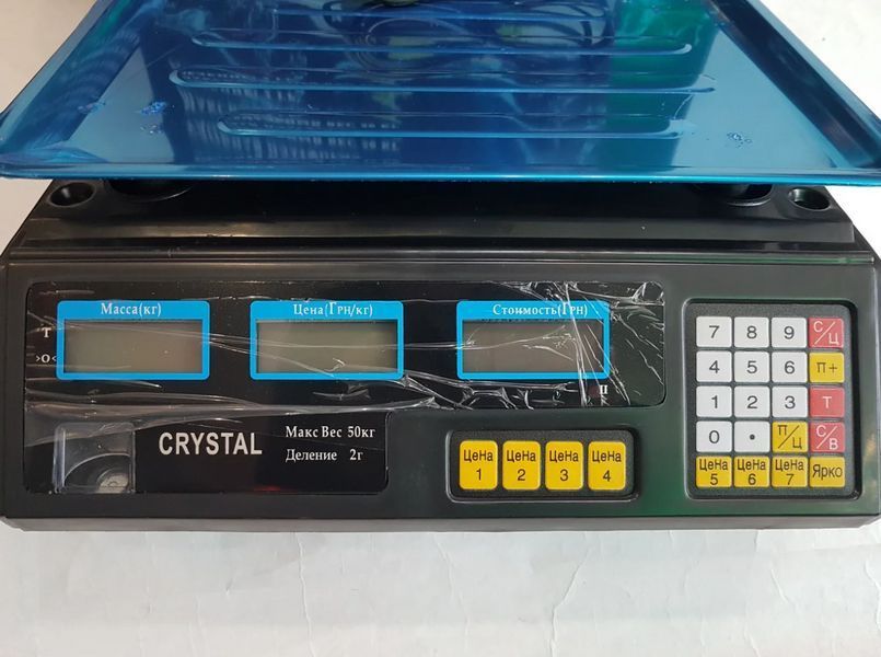 Торгові ваги електронні з калькулятором Crystal 50 kg 6V Чорний Найкраща ціна! 1253547241 фото