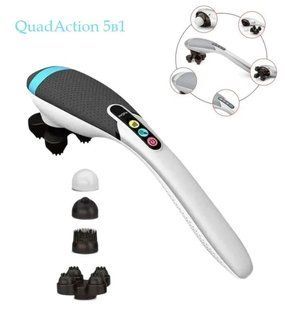 Вібромасажер для спини та тіла Magic Touch massager HSM 50303 4в1 Сірий з насадками 2303293687 фото
