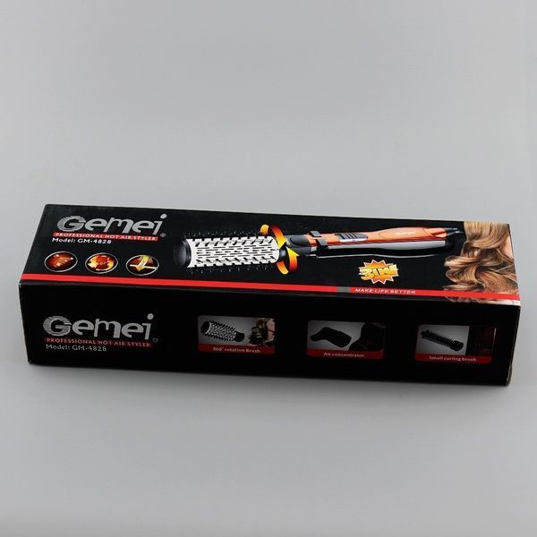 Фен-щітка, стайлер з насадками Gemei GM-4828 з обертовою насадкою 1255796073 фото