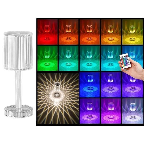 Декоративний LED світильник Crystal light, з пультом ДК/Настільна акумуляторна лампа 2422763067 фото