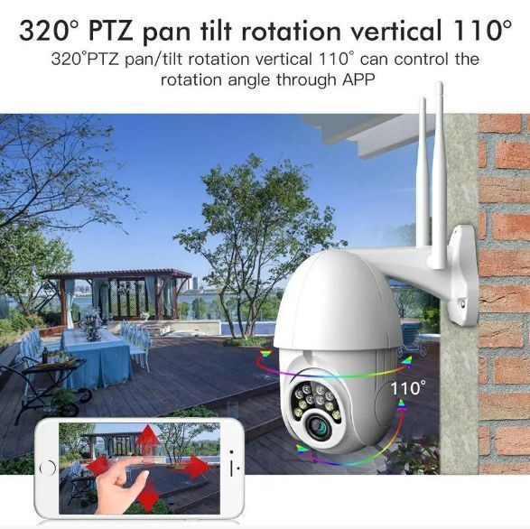 Вулична IP-камера відеоспостереження поворотна Wi-Fi камера Sdeter IPC-V380-Q10 1080P 1806532432 фото
