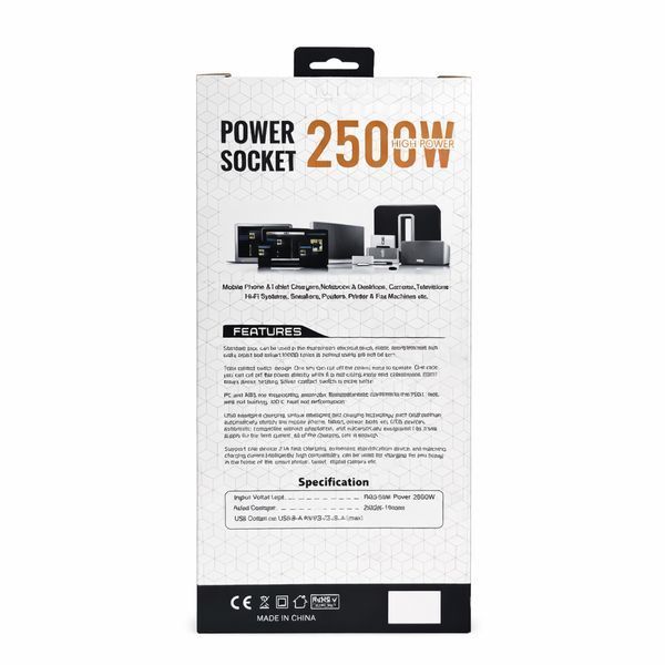 Мережевий подовжувач Power Socket D10 на 10 розеток з вимикачем, 4 USB і Type-C (PD), кабель 5 м, 2500 Вт, LED-індикатор 2926084359 фото
