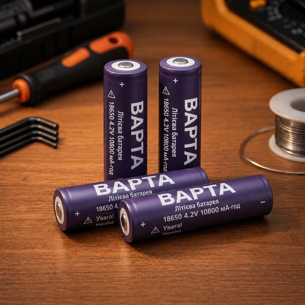 Акумулятор 18650 BAPTA BP-1080 10800mAh 4.2V Li-Ion для ліхтарів, електроніки та power bank 3024591087 фото