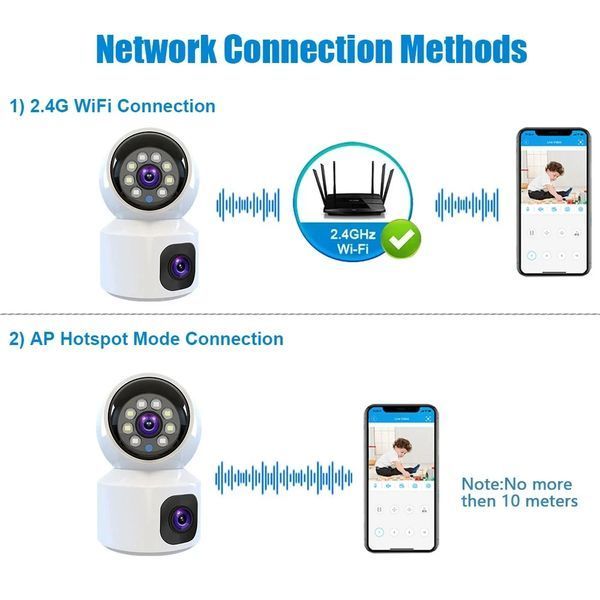 Домашня камера відеоспостереження WIFI 2DUAL LENS PTZ CAMERA APP:V380PRO 4MP 2139987630 фото