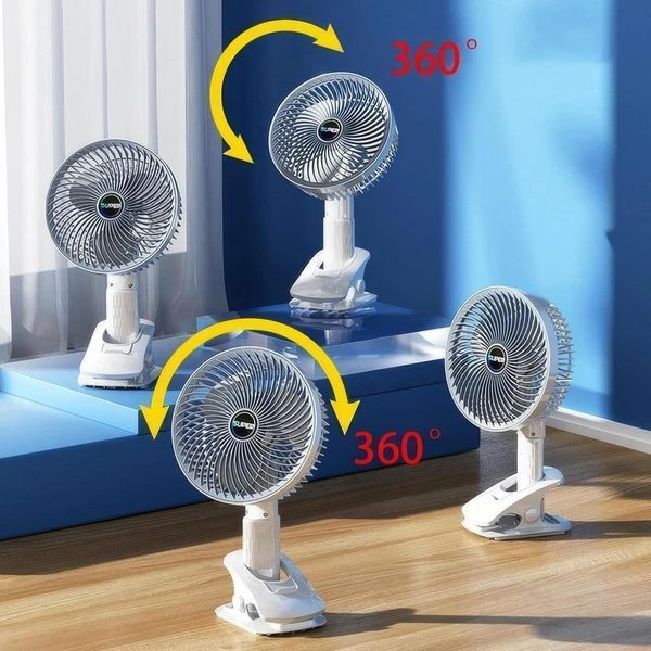 Вентилятор міні портативний Desktop Fan Multi-function акумуляторний із прищіпкою Білий RD-2227 2653796426 фото