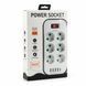 Мережевий подовжувач Power Socket D6 на 6 розеток з вимикачем і LED-індикатором, 4 USB і Type-C (PD), кабель 3 м, 2500 Вт 2926113425 фото 2