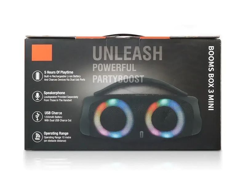 Мінідинамік Bluetooth Boombox 3 Mini RGB B11 3075077230 фото