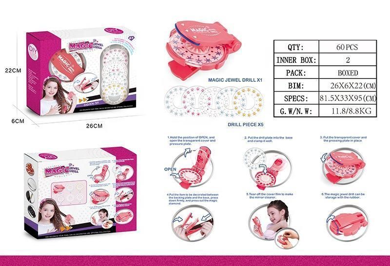 Magic Jewel Drill Diy Інтерактивна зачіска для дівчаток Краса Play Set Toy Braider Kits Make Up Girl 1678402514 фото