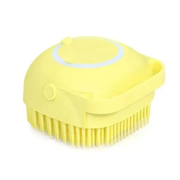 Силіконова масажна щітка мочалка YELLOW Silicone Massage Bath ⁇ Мочалка для купання ⁇ Щітка для тварин 1651493561 фото