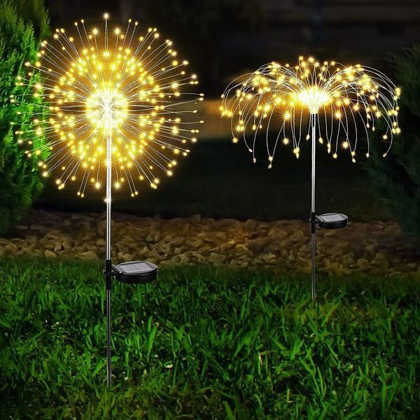 Вуличні садові ліхтарі на сонячній батареї Феєрверк 200 LED 2 шт SFK-41 2798481970 фото