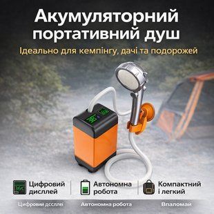 Портативний душ 3.7 В з дисплеєм температури, фільтром і регулюванням напору 2870512326 фото