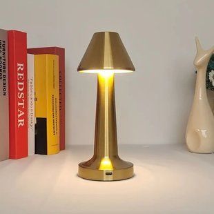 Настільна лампа металева з акумулятором PC-8231 Золотистий Настільна сенсорна LED-лампа 2422811803 фото
