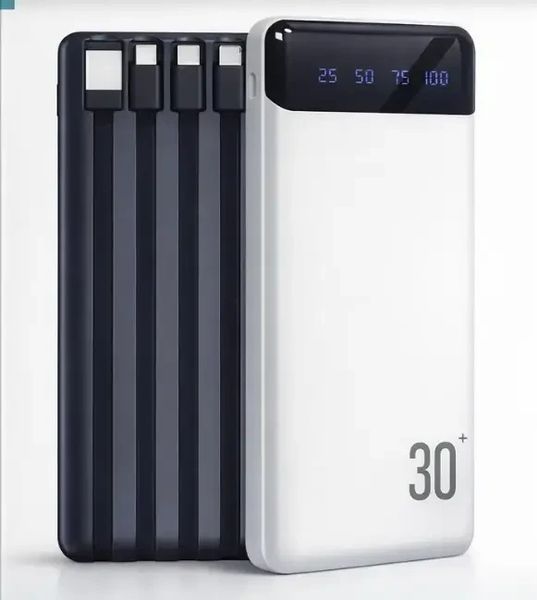 Павербанк PB-461 30000 mAh з LED-дисплеєм, швидкою зарядкою QC 3.0, USB / Type-C / Lightning, білий 2928010726 фото