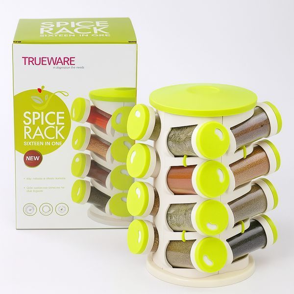 Органайзер ПЛАСТІК для спецій кухонний обертовий Spice Rack 16 в 1 Стійка для спецій карусель 1856600017 фото