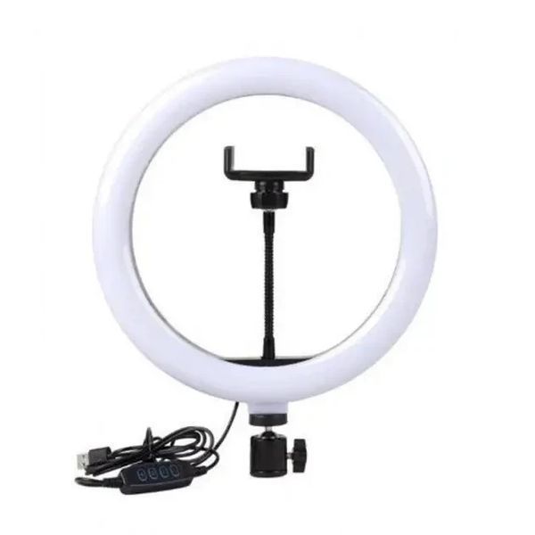 Кільцева LED-лампа 30 см QX-260 з тримачем для телефона, USB, регульованою яскравістю і колірною температурою 2900711734 фото