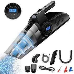 Автомобільний акумуляторний пилосос із компресором Car vacuum cleaner 110W 1964478227 фото