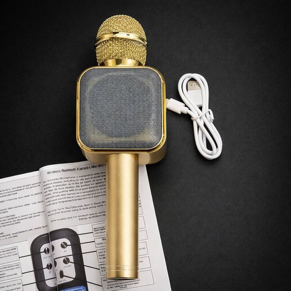 Караоке-мікрофон Bluetooth DM WS1818 з динаміками бездротова колонка мікрофон для співу Жовтий 2884561812 фото