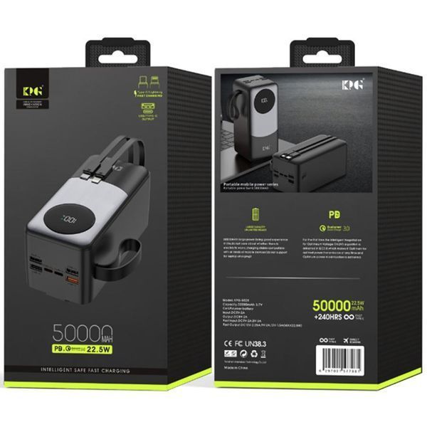 Зовнішній акумулятор (Power Bank) KPG KPG-502X 50000 mAh 22.5W з LCD-дисплеєм 2871870987 фото